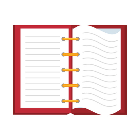 open notebook page notes paper handwriting tool vector illustrationのイラスト素材