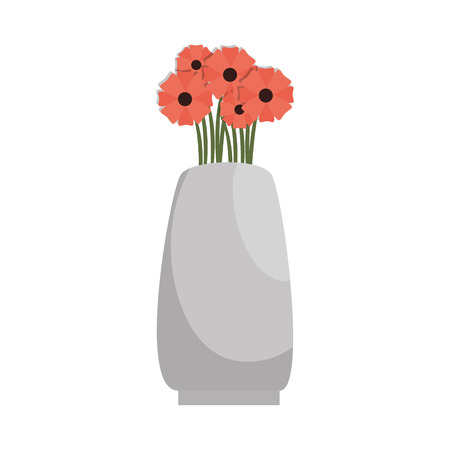 vase of pink blossom flowers interior floral decoration vector illustrationのイラスト素材
