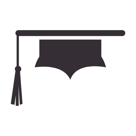 graduation cap student hat achievement education silhouette vector illustrationのイラスト素材