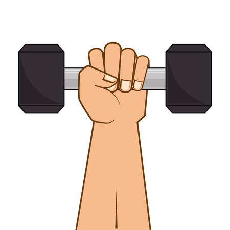 dumbbell weights gym equipment hand lift fitness lifestyle silhouette vector illustrationのイラスト素材