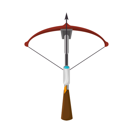 crossbow arrow medieval old and antique weapon armor equipment vector illustrationのイラスト素材