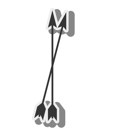 arrow medieval ammunition archer antique weapon silhouette vector illustrationのイラスト素材