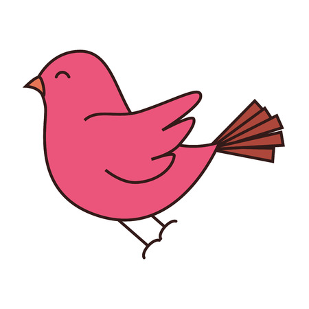 pink bird animal wing flying valentine love decoration vector illustrationのイラスト素材