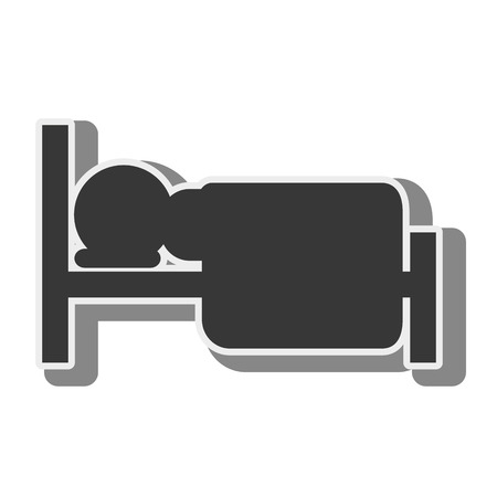 bed bedroom comfortable object home interior furniture vector illustrationのイラスト素材