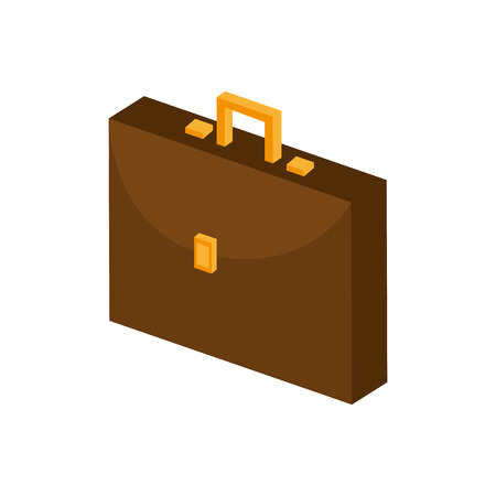 briefcase executive portfolio business brown leather accessory vector illustrationのイラスト素材