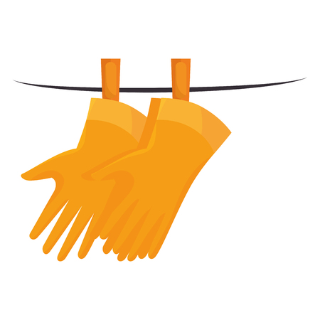 wash hand gloves laundry cleaner domestic housework activity vector illustrationのイラスト素材