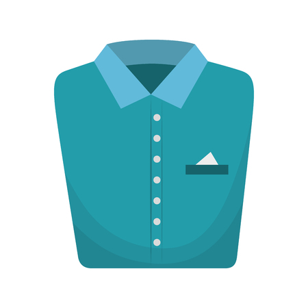 blue shirt folded elegant clothes laundry clothing vector illustrationのイラスト素材