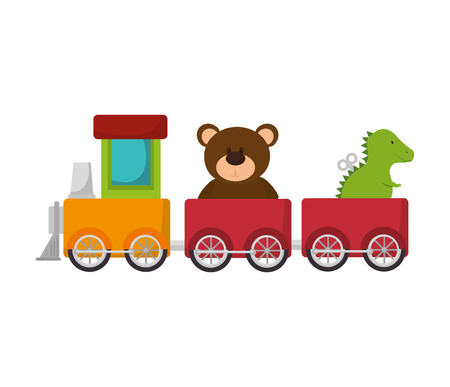 train wagon toy kid game child entertainment object vector illustrationのイラスト素材