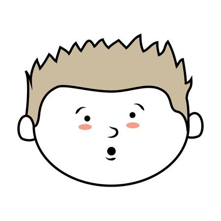 face boy smile isolated icon design, vector illustrationのイラスト素材