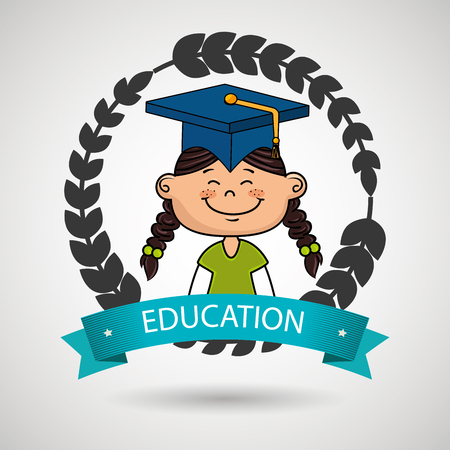 girl student graduation icon vector illustration eps10のイラスト素材