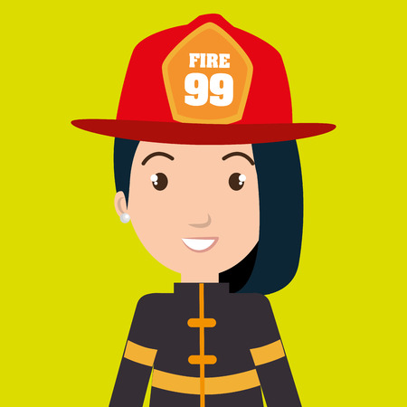 woman fire helmet mask vector illustration graphicのイラスト素材