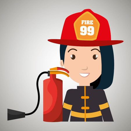 firefighter extinguisher protective vector illustration graphic eps 10のイラスト素材