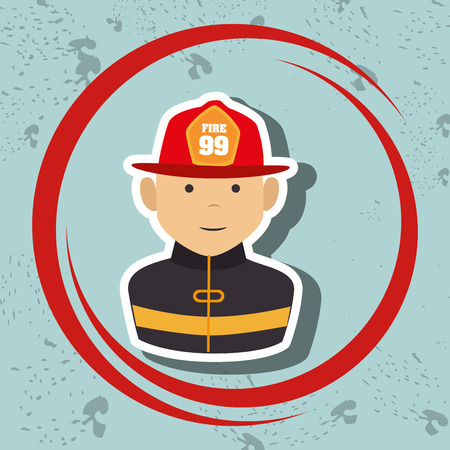 firefighter uniform protection rescue vector illustration graphicのイラスト素材