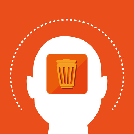 silhouette trash bin iconのイラスト素材