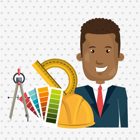 architect tool man work vector illustration iconのイラスト素材