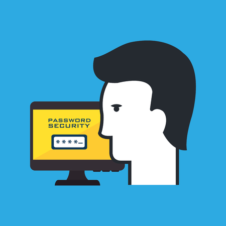 computer padlock silhouette vector illustration design eps 10のイラスト素材