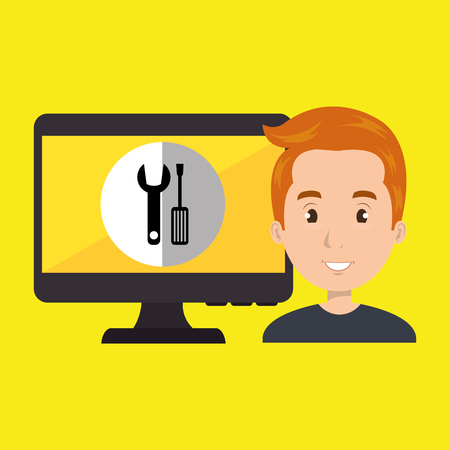 man laptop screen vector illustration design eps 10のイラスト素材