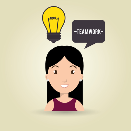 woman teamwork idea icon vector illustration graphicのイラスト素材