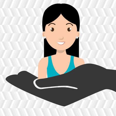 hand holding woman vector illustrationのイラスト素材