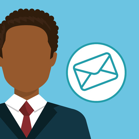 man adult envelope icon vector illustration designのイラスト素材