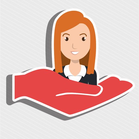 hand holding woman vector illustrationのイラスト素材