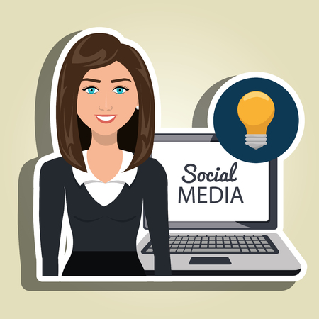 woman social media apps vector illustration eps10のイラスト素材