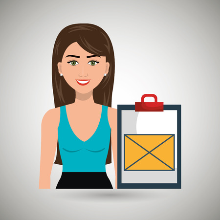 woman clipboard tool app vector illustration eps 10のイラスト素材