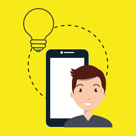 cellphone man tools apps vector illustration eps 10のイラスト素材