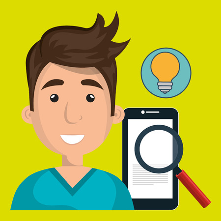 man smartphone search design vector illustration eps 10のイラスト素材