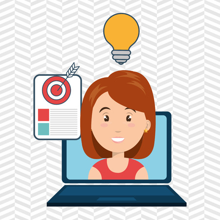 woman laptop document idea vector illustration eps 10のイラスト素材