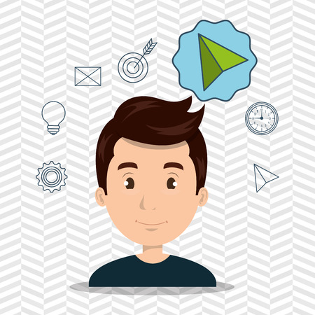 man boy web icon vector illustration eps 10のイラスト素材