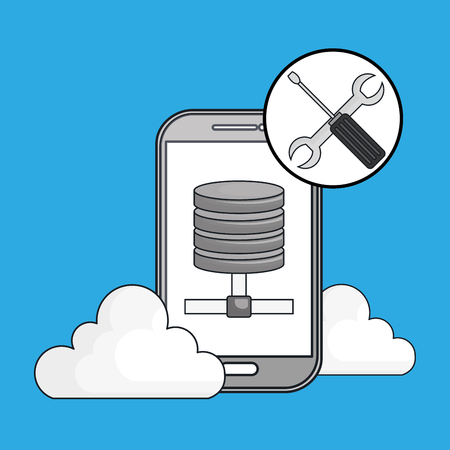 smartphone cloud web vector illustrationのイラスト素材