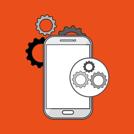 smartphone gears apps vector illustration eps10 eps 10のイラスト素材
