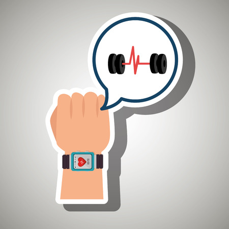 hand sport cardio smartwatch vector illustration eps 10のイラスト素材