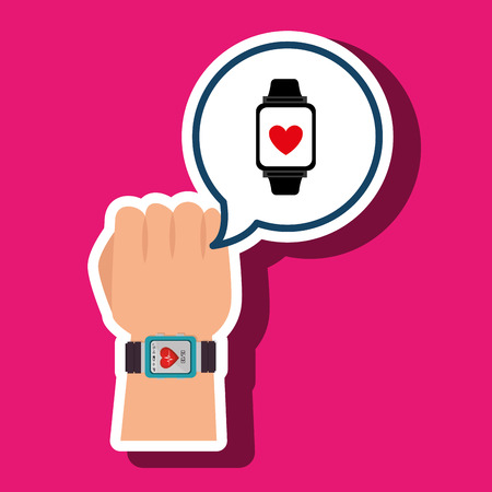 hand sport cardio smartwatch vector illustration eps 10のイラスト素材