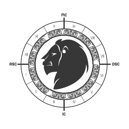 signs of the zodiac lion circle astrological astronomy future vector illustrationのイラスト素材