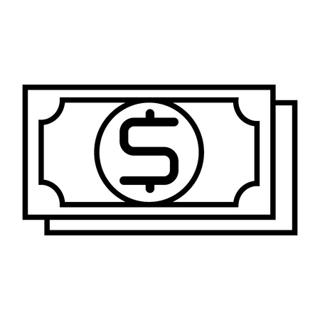 bill money cash currency financial economy silhouette vector illustrationのイラスト素材