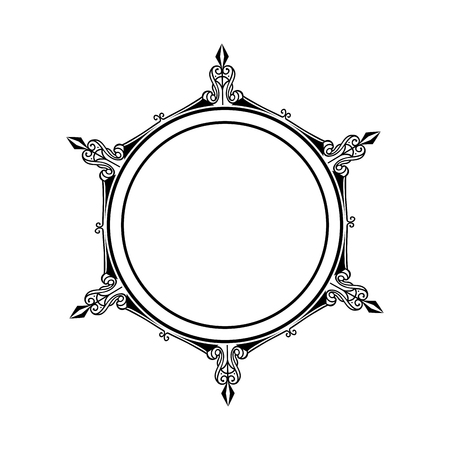 victorian vintage elegant border frame ornament vector illustrationのイラスト素材