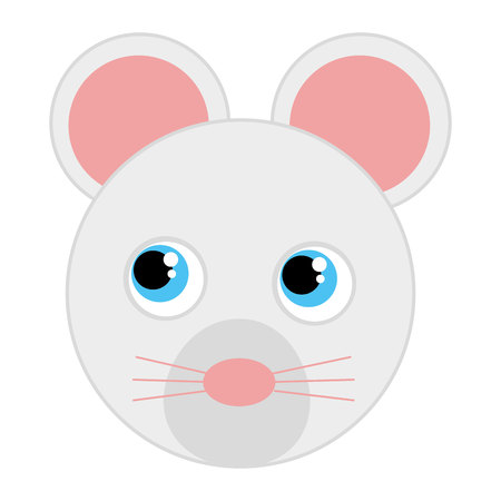 mouse cute animal character farm vector illustration designのイラスト素材