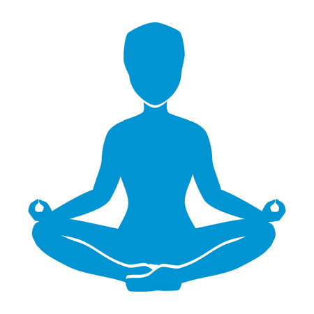 yoga body female position exercise fitness silhouette vector illustrationのイラスト素材