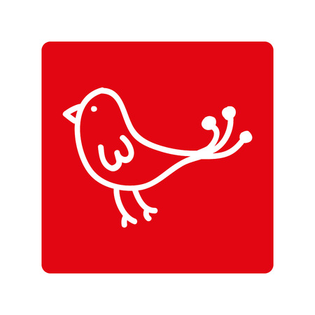 cute bird silhouette isolated icon vector illustration designのイラスト素材