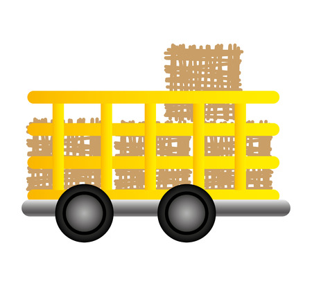 Straw conveyor wagon icon vector illustration designのイラスト素材