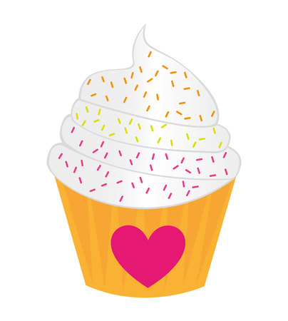 delicious cupcake sweet pastry vector illustration designのイラスト素材