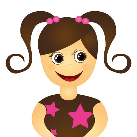 girl little kid cute character vector illustration designのイラスト素材