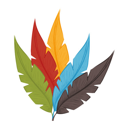 leaves plant natural ecology sheet colorful vector illustrationのイラスト素材
