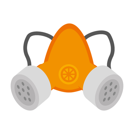 gas protection mask industrial security equipment. vector illustrationのイラスト素材