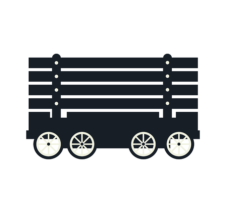 cargo wagon train rail  vehicle transport silhouette vector illustrationのイラスト素材
