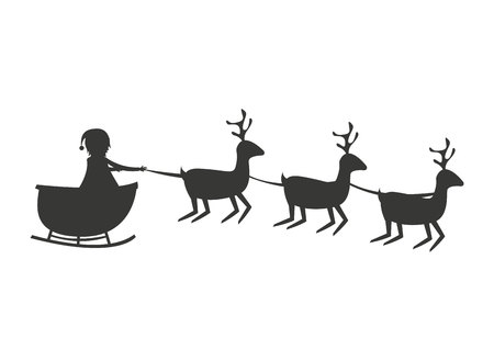 reindeer christmas cute animal vector illustration designのイラスト素材