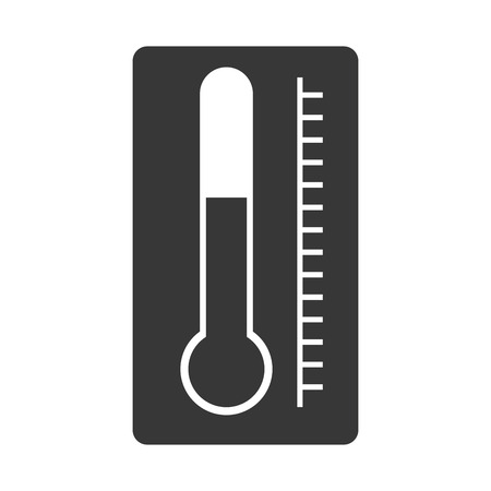 Thermometer with scale temperature measuring device. silhouette vector illustrationのイラスト素材