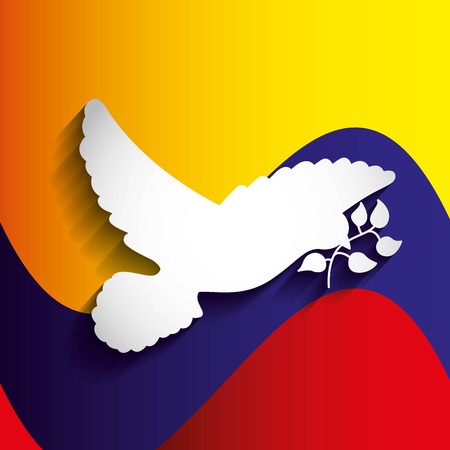 colombian peace dove with olive branch vector illustration designのイラスト素材